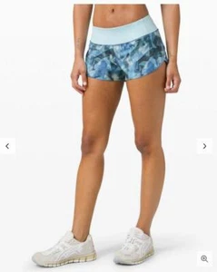 Neu mit Etikett lululemon Speed Up LR Shorts 2,5 ~ Gr: 2, 4, 6 ~ City Shadow alpinweiß/blau leuchtend - Bild 1 von 5