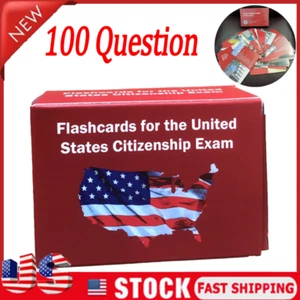 100 Question Naturalization Test US Citizenship Immigration Civics Flash Cards` - Picture 1 of 8
