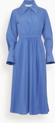 NUEVO, JONATHAN SIMKHAI Elka Plisado Popelina Camisa Vestido Talla 4 #MD337 Foto 1 de 4