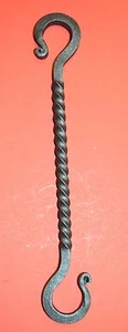 Percha de gancho en S, hierro forjado trenzado 9 3/4" de largo, 5/16" cuadrado de Blacksmith EE. UU.  - Imagen 1 de 10