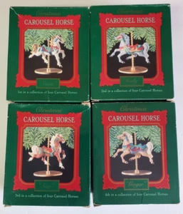 Christmas Carousel Horse Set from 1989. Snow Holly Star Ginger. Merry Go Round - Picture 1 of 6