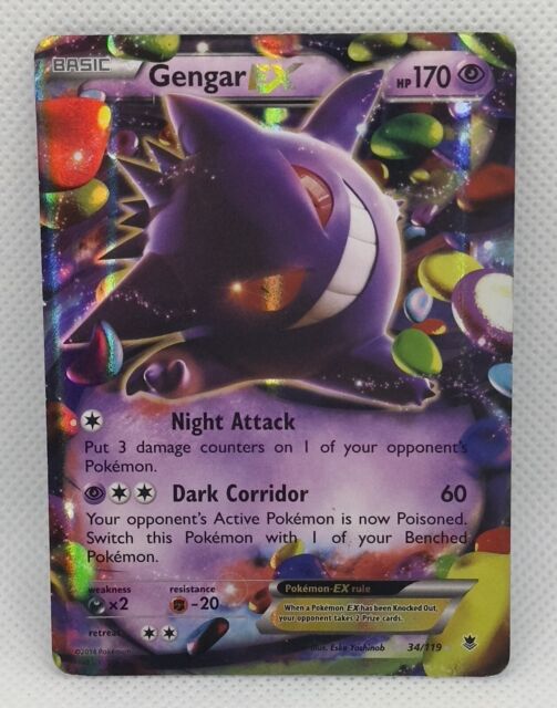 M Gengar & M Shiny Gengar Ex Proxy Pokemon Card Premium Quality Set 2 Cards