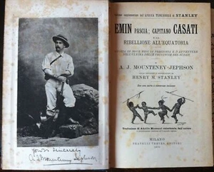 Emin Pascià Capitano Casati e la ribellione all'equatoria Treves 1890 autografa. - Imagen 1 de 4