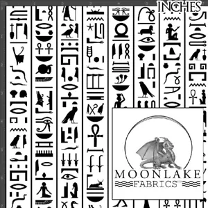 Egyptian Hieroglyphs Fabric 100% Quality Cotton Poplin Fabric * Exclusive * - Picture 1 of 10