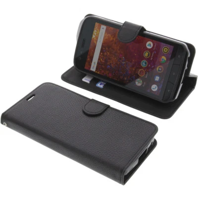 BLUE-HANDY Funda protectora estilo libro CAT S61 negra