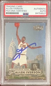 Allen Iverson auto card 1998 Metal Universe #26 Philadelphia 76ers PSA Encaps - Picture 1 of 3