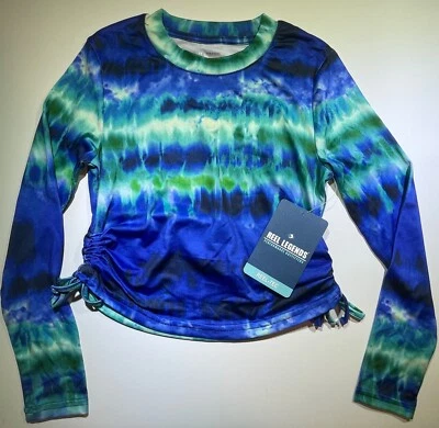 NWT Reel Legends TEC Tie Dyed Long Sleeve XS 4/5 Sm 6/7 bluegreen Swim Shirt $24 - Image 1 of 3