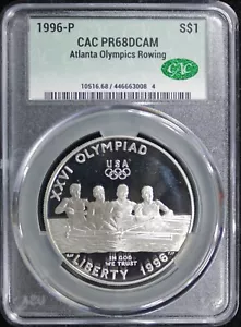 1996-P ATLANTA OLYMPICS ROWING CAC PR 68 DCAM (2431590) - Picture 1 of 4