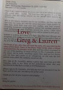 Love, Greg & Lauren-Greg Manning-Husband's Day by Day Account of Wife's Recovery - Picture 1 of 5