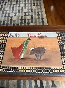 Corrida (Stierkampf) Ölgemälde unsigniert ca 1950 Pepsi Cola Anzeige ALA - Bild 1 von 13