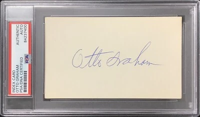 Otto Graham Signed Index Card Football HOF Cleveland Browns Autograph PSA/DNA - Image 1 of 2