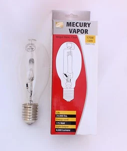 175W 120V Mercury Vapor Light Bulb Lamp Mogul Base 8000 Lumens - Picture 1 of 7