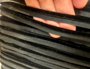 vintage velvet piping tubing rayon lip 1/4" edging 1yd black made in France - Picture 1 of 3