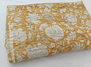 Indian Handmade Kantha Quilt Hand Block Print King Size Bedspread Blanket - Picture 1 of 3