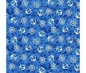 Fat Quarter Studio E’s The Sea Is Calling Anchor Ships Wheel 100% Cotton Fabric - Picture 1 of 1