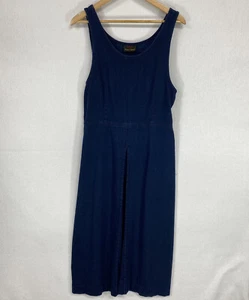 Vintage Denim Dress Women’s L-XL Cottagecore Teachercore Sleeveless Side Buttons - Picture 1 of 17