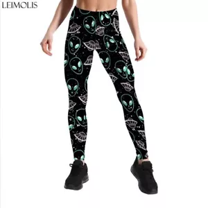 LEGGINGS 3D UK6-20 GHOST UFO GOTHIC PLUS SIZE YOGA BEACH SPORT GIFT "SALE - Picture 1 of 7