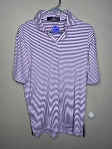 RLX Polo Ralph Lauren Moisture Wicking Pink White Striped Polo Mens Small NWT - Picture 1 of 5
