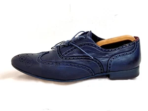 Paul Smith made in Italy men bogue shoes all leather Navy UK 10 EU 44 - Picture 1 of 9