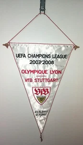Wimpel 07/08 VfB Stuttgart - Olympique Lyon UEFA Champions League gestickt - Bild 1 von 8