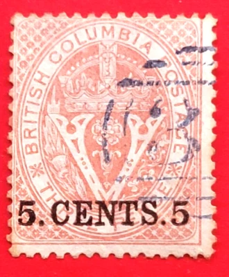Vancouver Island #9 Surcharge Seal of British Columbia Used - Image 1 of 2