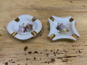 Set of 2 Vintage 1920’s Ashtrays Made In Japan Hotta Yu Shoten & Co - Picture 1 of 6