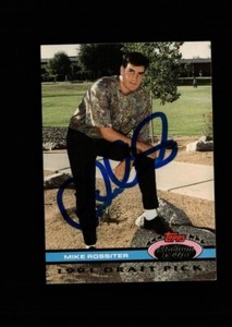 Mike Rossiter A's 1991 Stadium Club authentic autographed card