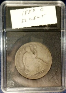 1858o Seated Half Dollar Silver Coin NICE VG + Early Date Lot #SLB MAKE AN OFFER - Picture 1 of 4