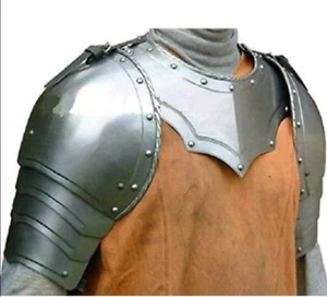 Medieval Gótico Gorget Pauldron Metal Hombro Armadura Acero LARP Guerrero Réplica - Imagen 1 de 3