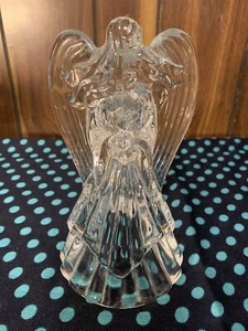 Cristal Cristal Ángel Vela Portavelas Figura Transparente 7" Alto Alas Anchas - Imagen 1 de 7