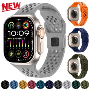 Silicone Strap Sport Band for Apple Watch 10 9 8 7 6 SE 42/44/45/46/49mm Ultra 2 - Picture 1 of 52
