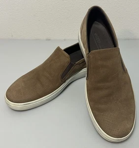 Zapatilla deportiva sin cordones ECCO Soft 7 marrón cacao perforada talla 9 para hombre - Imagen 1 de 6