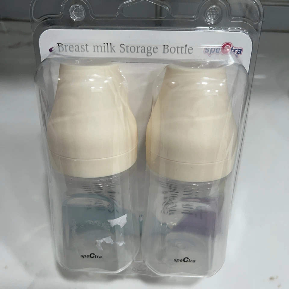 Pack de 2 biberones cuello ancho compatibles con bridas de extractor de leche materna transparentes Foto 1 de 4