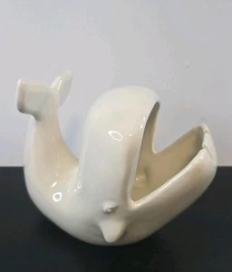 MCM Vohann Of California Pottery White Whale Open Mouth Abstract Figure - Picture 1 of 7