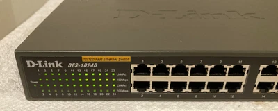 D-Link DES-1024D 24-Port 10/100 Switch Rack-Mountable Fast Ethernet Tested w AC - Image 1 of 4
