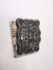 Vintage 1987 Hesston National Finals Rodeo Belt Buckle (Jr Size) A179 - Imagen 1 de 3