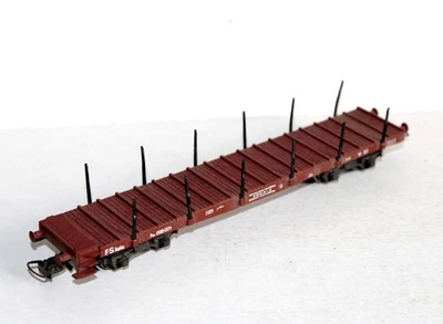 RIVAROSSI HO 2015 WAGON PLATEFORME A RANCHER, FS ITALIA, PORTE GRUME RONDIN BOIS - Photo 1/4