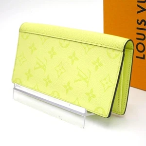Louis Vuitton Wallet Taiga Lama Brazza Lemon Yellow Monogram M14131 Near Mint - Picture 1 of 9