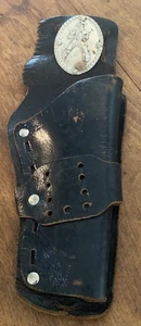 Vintage Leder Kinder Lederholster mit Cowboy Schießdose - Bild 1 von 6