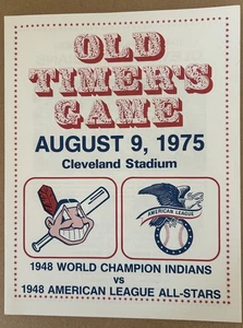 Old Timers Day August 9 1975--1948 Indians vs 1948 AL All Stars Game Program - Picture 1 of 3
