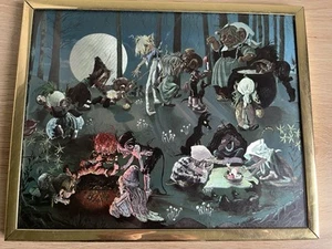 Vintage Dufex foil wall art "The Barbecue" by Janet and Anne Grahame Johnstone - Picture 1 of 1