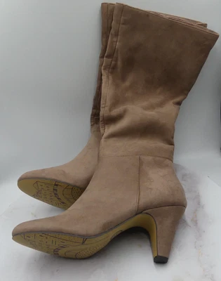 Bella Vita Boots Womens Size 11 N Taupe Super Suede Heeled Zip Tall Boot Corinne - Image 1 of 4