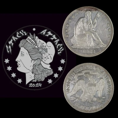 Medio dólar sentado 1868 AU+ detalles ✨🪩 MUY PQ 🪩✨ Gran moneda álbum Foto 1 de 3