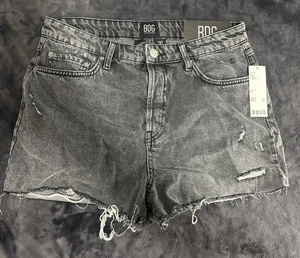 BDG pantaloncino donna nero estivo cut off denim effetto invecchiato taglia 30 nuovo - Foto 1 di 7