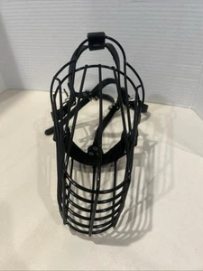 Dog Muzzle Metal Basket for Large Dogs Adjustable Durable Leather Straps - Picture 1 of 14
