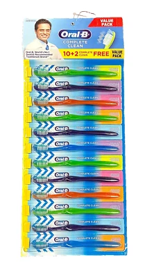 "Oral-B Complete Clean 1 Set of 12 Medium Toothbrushes – New & Sealed" - Image 1 of 4