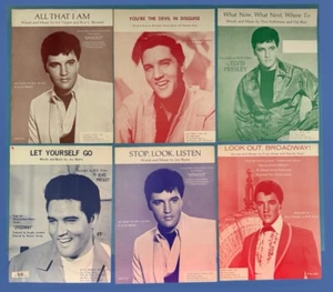 (6) ELVIS PRESLEY SHEET MUSIC - GREAT IMAGES OF "THE KING" OF ROCK & ROLL - Picture 1 of 1