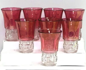 8 Indiana KINGS CROWN RUBY FLASHED 5 1/2" - 11 OZ ICED TEA TUMBLERS - Picture 1 of 2
