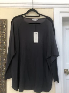 BNWT MASAI BASITTA OVERSIZE TOP LONG SLEEVE DARK GREY MIX  ROUND NECK SIZE XL - Picture 1 of 11