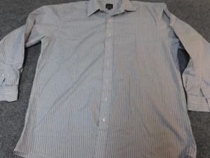 Jos A Bank MEns Shirt Extra Large Striped blue gray traveler's Collection - Picture 1 of 10